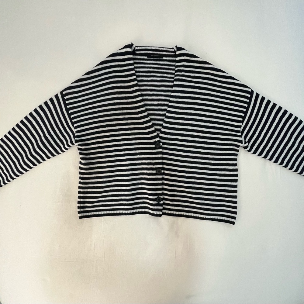 ALLSAINTS Marcel Striped Button Up Boxy Cardigan